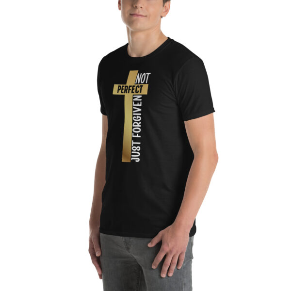 Cross christian t shirts gifts Not perfect just forgiven tee Short-Sleeve Unisex T-Shirt - Image 3