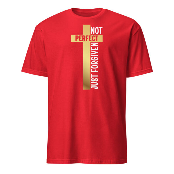 Cross christian t shirts gifts Not perfect just forgiven tee Short-Sleeve Unisex T-Shirt - Image 8