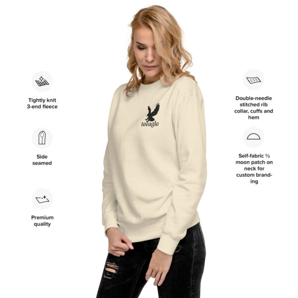 Embroidery Black Eagle sweatshirts for women and men gifts Unisex Premium Sweatshirt - Image 10