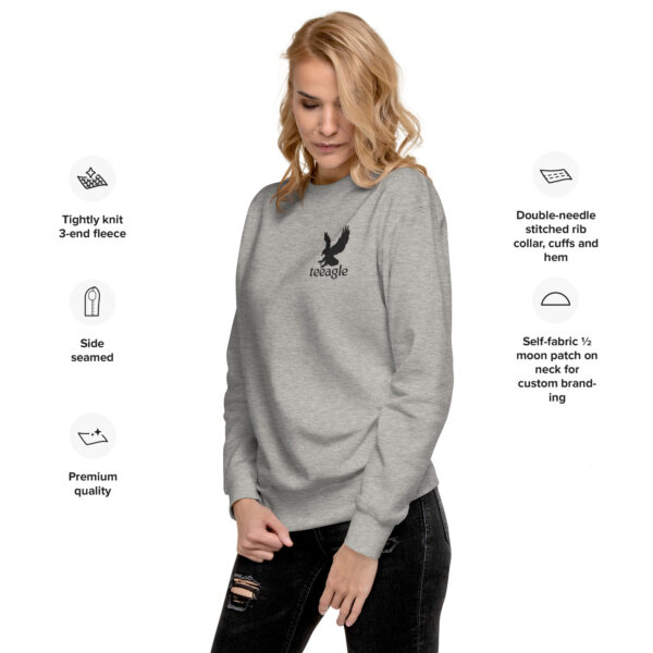 Embroidery Black Eagle sweatshirts for women and men gifts Unisex Premium Sweatshirt - Image 9