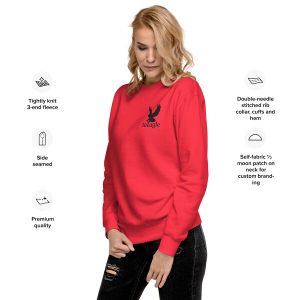 Embroidery Black Eagle sweatshirts for women and men gifts Unisex Premium Sweatshirt - Image 7