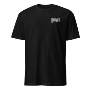 Jesus t shirt gift for man with the word jesus loves you embroidered white color, Unisex T-Shirt