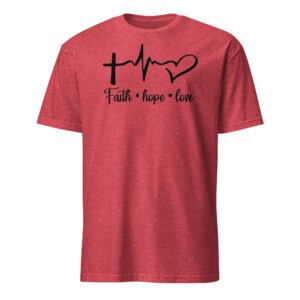 Best Faith t shirt gift for man with this text Faith hope love, Religious t shirt gift for women, Short-Sleeve Unisex T-Shirt
