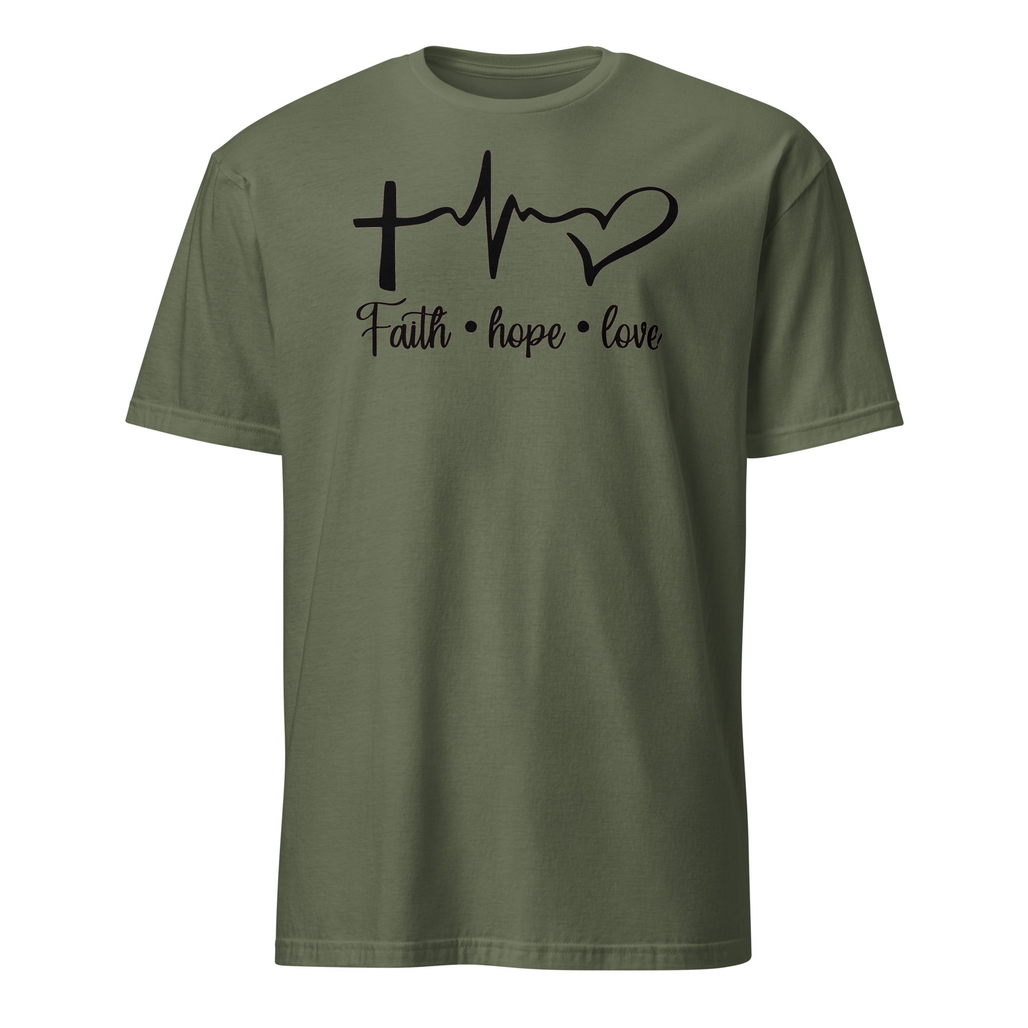 Best Faith t shirt gift for man with this text Faith hope love, Religious t shirt gift for women, Short-Sleeve Unisex T-Shirt - Image 5