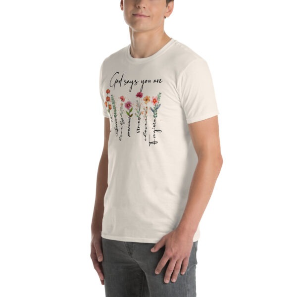 Christian Quotes t shirts gift, floral faith t shirts gift Short-Sleeve Unisex T-Shirt - Image 2