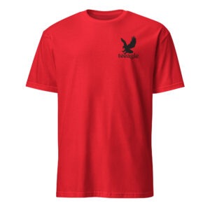 Embroidered eagle t shirt for man black color eagle left chest, Short-Sleeve Unisex T-Shirt