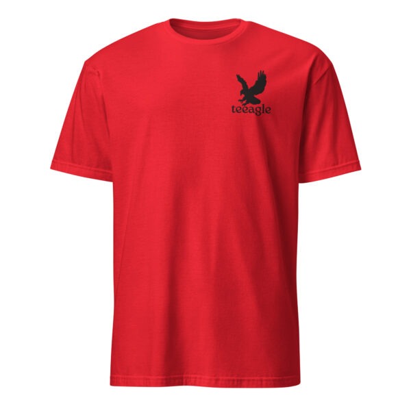 Embroidered eagle t shirt for man black color eagle left chest, Short-Sleeve Unisex T-Shirt