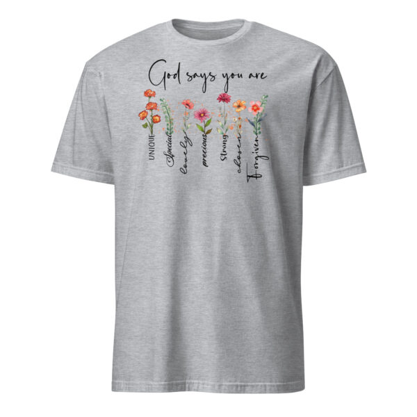 Christian Quotes t shirts gift, floral faith t shirts gift Short-Sleeve Unisex T-Shirt - Image 6