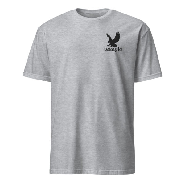 Embroidered eagle t shirt for man black color eagle left chest, Short-Sleeve Unisex T-Shirt - Image 5