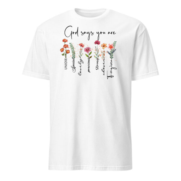 Christian Quotes t shirts gift, floral faith t shirts gift Short-Sleeve Unisex T-Shirt - Image 7
