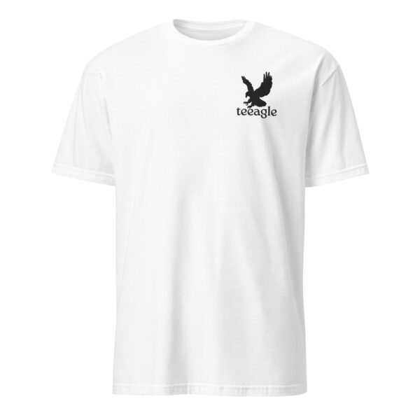 Embroidered eagle t shirt for man black color eagle left chest, Short-Sleeve Unisex T-Shirt - Image 7