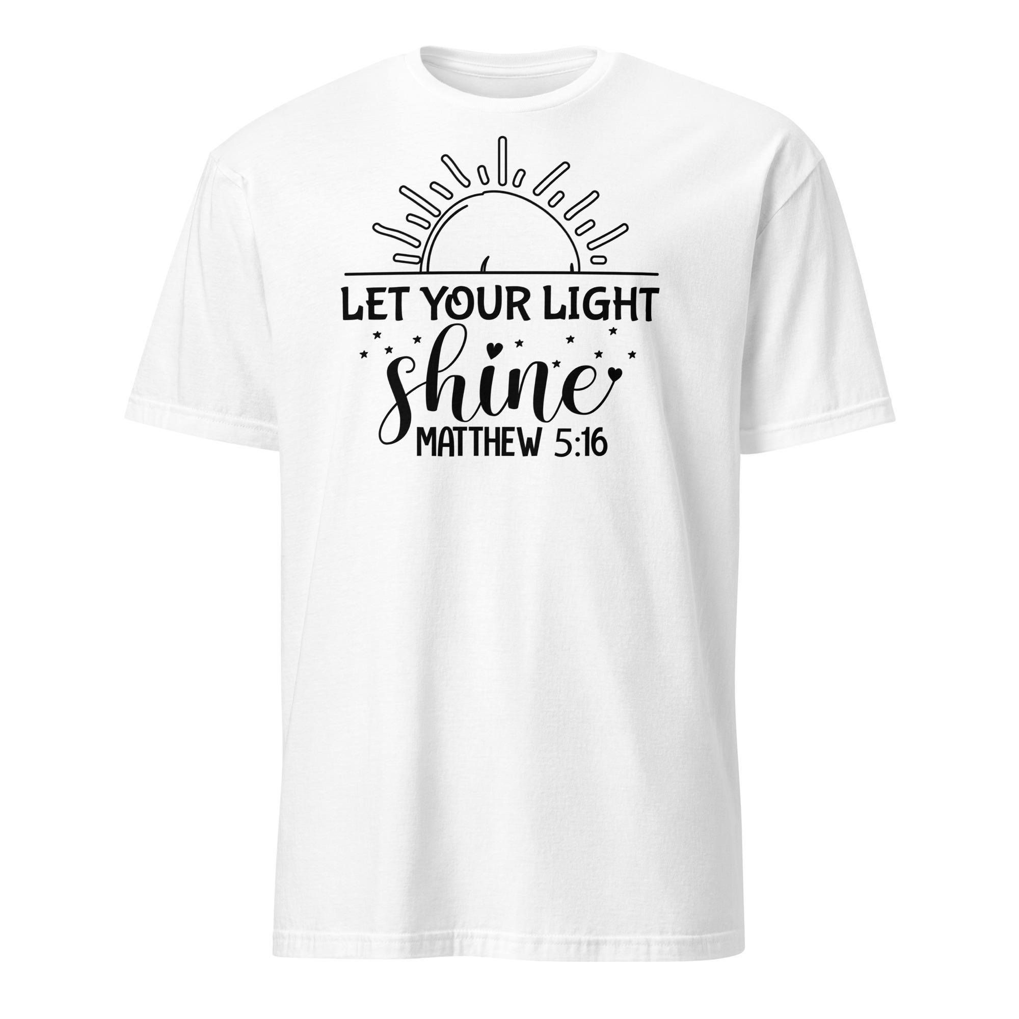 Bible verse t shirt gift for man with this verse text Let your light shine, Short-Sleeve Unisex T-Shirt - Image 7