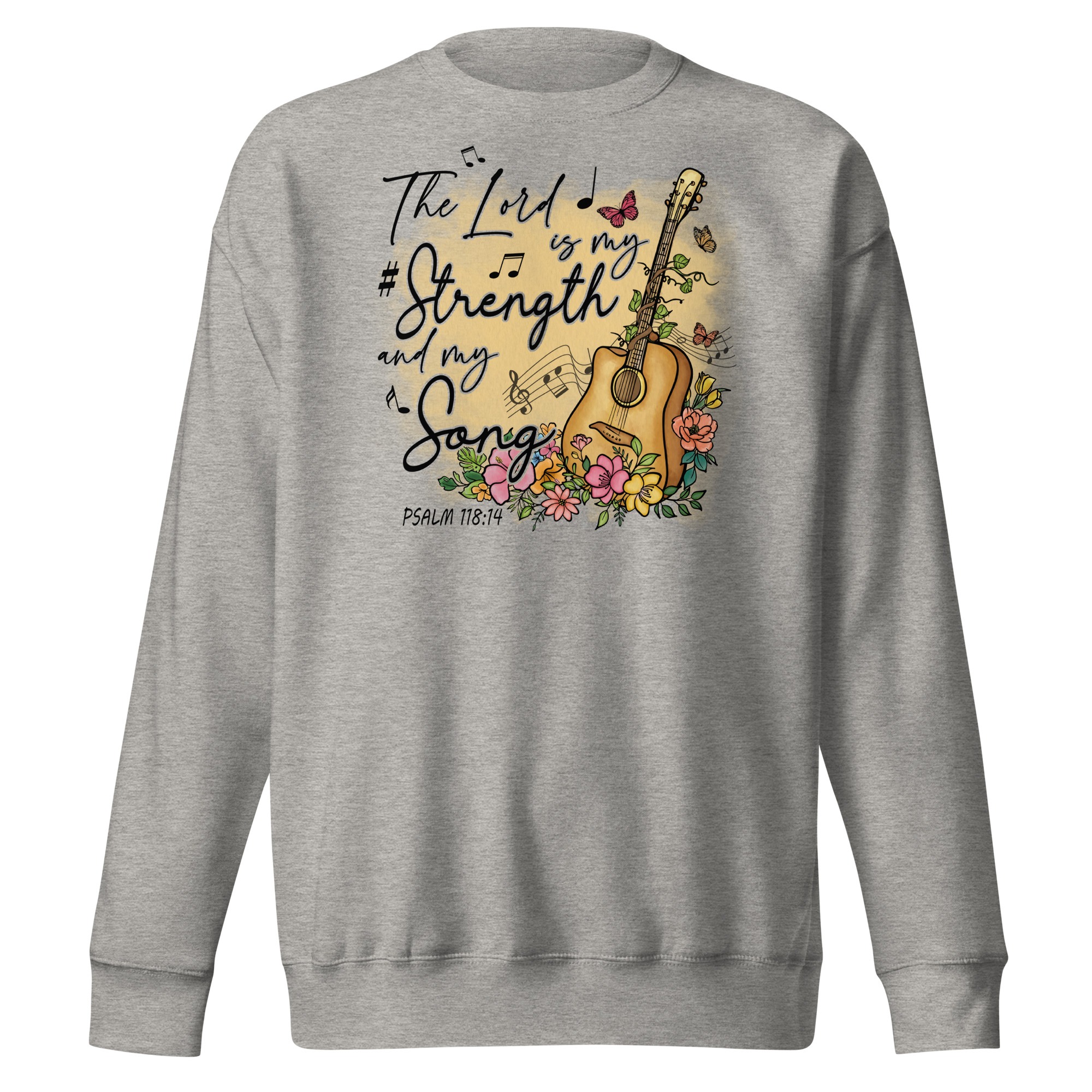 the lord is my strength and my song christian sweatshirts for women Unisex Premium Sweatshirt - Image 6