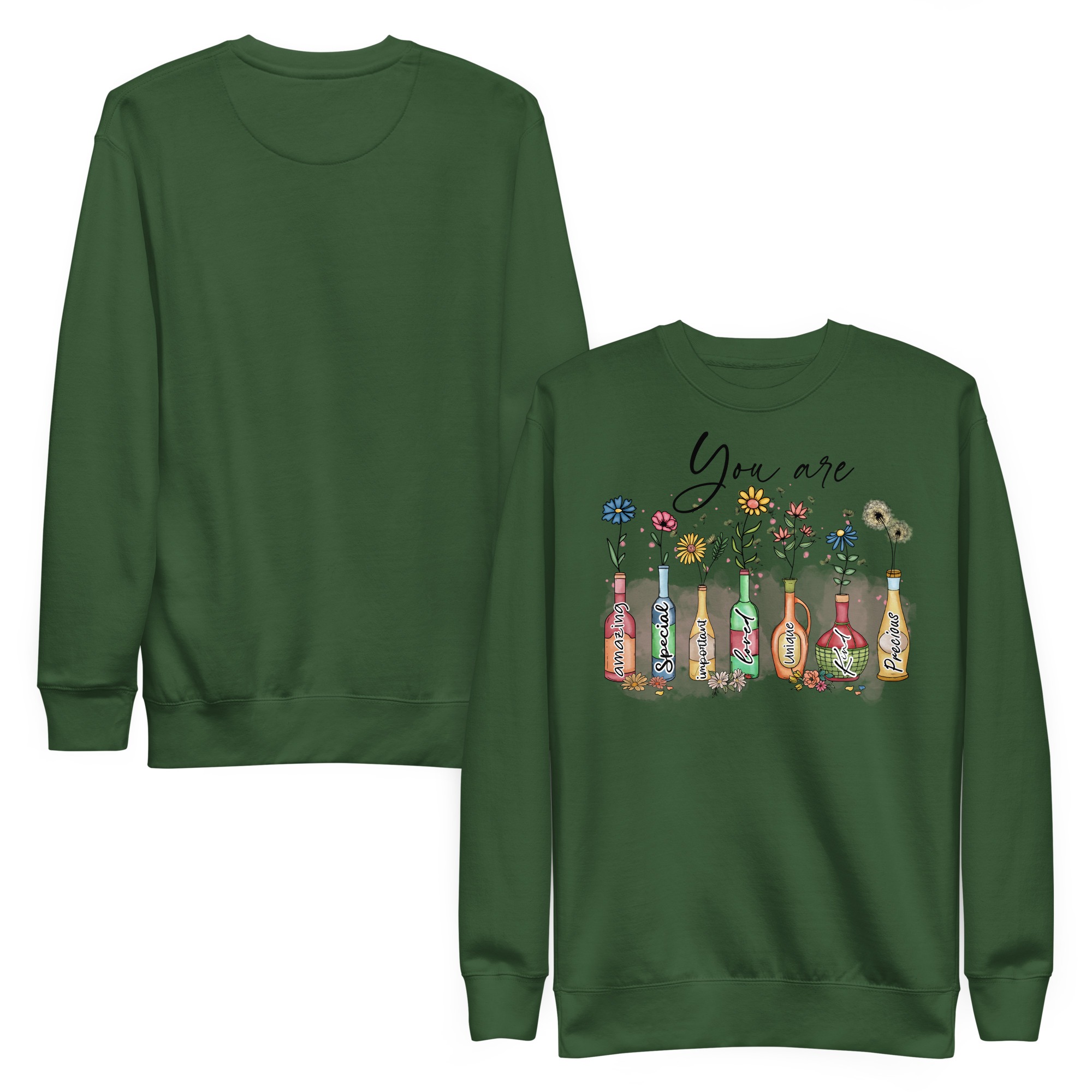 Wildflowers in glass christian sweatshirts for women gift Unisex Premium Sweatshirt - Image 2